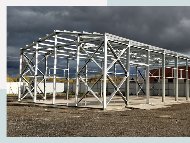 Двускатные ангары в Елабуга от 608 руб. за квадрат